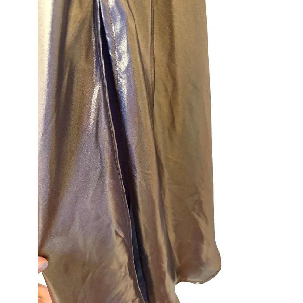 Free‎ People Gold Dust Midi Slip Dress Metallic Bronze Lace Back Halter XS NWT